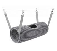 Takingup Ferret Hammock Tunnel, Play & Sleep Rat Hammock for Guinea Pigs, Rats, Hamsters, Soft Plush Cage Accessory - Gray - Rat
