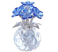 Takingup forget Me Not Flowers Blue Crystal Ornaments 4.3x2.8 Inch for Home Office Tabletop Centerpieces Decor, Crystal Flowers
