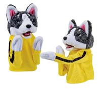 Takingup Hand Puppet, 2Pcs Dog Kung Fu Husky Soft Soundable Boxing Hand Puppet - Interactive Washable Plush Battle Husky Toys for Toddlers