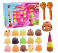 Takingup Ice Cream Toy, 1Set Educational Play Set with 2 Scoops for Kids 3+