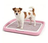 Takingup Indoor Dog Potty, Pee Pad Tray, Spacious, with Reinforced Mesh, Rose, 18.50x14.57 Inch, for Small to Medium Dogs
