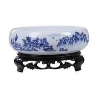 Takingup Lotus Bowl Planter with Base - Hydroponic Planter for Lotus, Water Lily, Money Plant - 6.7 Inch Shallow Water Garden Pot for Home Decor Bowl