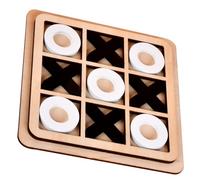 Takingup Noughts And Crosses, Wooden Mini XO Game Board for Kids - Interactive Developmental Tic Tac Toe Game, Smooth Odor-free for Family Party, Black and White