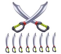 Takingup Pirate Sword for Kids, 10Pcs 27.6 Inch Funny Inflatable Swords Safe Plastic Blow up with Valve for Party Supplies Blow Up Swords