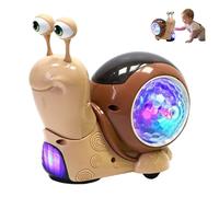 Takingup Snail Toy with Smart Obstacle Avoidance & Dancing Lights - Interactive Baby Crawling Toy to Encourage Movement and Sensory Play, Fun Educational for Toddlers - Crawling Toys