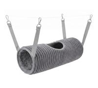 Takingup Soft Plush Ferret Hammock Tunnel, Play with Sleep Cage Accessory for Guinea Pigs Rats Hamsters Gray, Rat Hammock