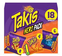 Takis 18 pc 1 oz Hero Variety Pack Assorted Flavored Mixed Rolled Tortilla