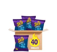 Takis Blue Heat Chili Pepper Artificially Flavored Tortilla Chip Box of 40ct, 1oz each.
