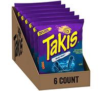 Takis Blue Heat Rolled Spicy Tortilla Chips, Hot Chili Pepper Flavored, Multipack with 6 Individual Bags, 4 Ounces Each