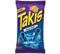 Takis Blue Heat Spicy Tortilla Chips 100g (Pack of 18) - Intense Hot Chilli Flavour Corn Snack