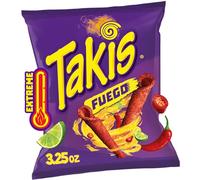 Takis Fuego 3.25 oz Snack Size Bag, Hot Chili Pepper & Lime Flavored Extreme Spicy Rolled Tortilla Chips
