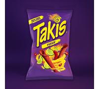 Takis Fuego Chips 180g | Hot Chilli Pepper & Lime Flavour Rolled Tortilla Chips | Extreme Heat Snack for Spice Lovers