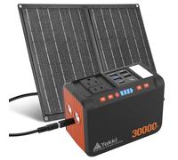 Takki - 111Wh Solar Generator with 21W Panels Included, 120W Solar Charging System, Power Bank, AC-DC USB Ports for Emergency Outdoor Camping