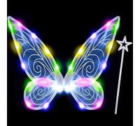 Takmor Light up Fairy Wings for Adults Women, LED Fairy Wings Light up Butterfly Wings for Halloween Cosplay Dress Up