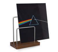 TAKMORK Vinyl Record Holder Vinyl Display Storage: Record Storage Holder Solid Wood Album Stand Now Playing LPs Organizer Rack