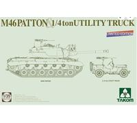 Takom 2117X M46 Patton US Medium Tank & ¼ Ton Utility Truck 1/35 Scale Kit -T48