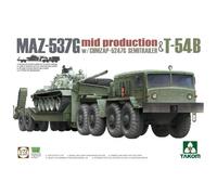MAZ-537G w CHMZAP-5247G Semi Trailer Tsnk Transporter T-54B 1:72 kit TAKOM 5013