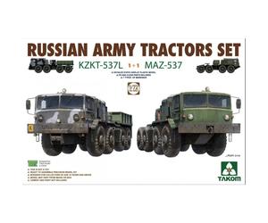 Takom 1:72 Russian Army Tractors Set KZKT-537L & MAZ-537 1+1 Model Military Kit
