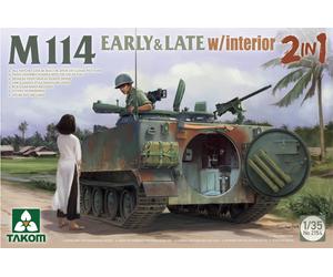 Takom 2154 - M114 US/Vietnamese Early & Late - 1/35 Scale Plastic Kit T48 Post