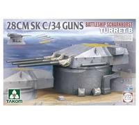 Takom TAK5016 5016 28 cm SK C/34 Shinnhorst Gun Tower 1:72 Model Making