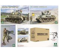 Takom Big Box 1/35 scale Sherman M4A1 (76w) HVSS & M1 Super + 1/16 figure 02205W