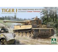 TAKOM - Model Tank Tiger I Early Production with Steel Wheels W/zimmerit SD.kfz. 181 Pz.kpfw. VI Ausf. E Gruppe fehrmann 2202| 1:35 Model Char Promo