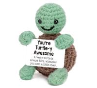 TAKONE Positive Turtle - Crochet Lucky Charm Made of Yarn, Handmade Lucky Turtle as a Gift for Get Well, Courage & Friendship