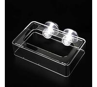 TAKOXIA Fish Feeding Ring Safe Floating Food Feeder ith Suction Cups Transparent Acrylic Rectangle Shape for Guppy Betta