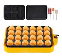 Takoyaki Maker 24 Holes, Electric Takoyaki Pan With 2 Electric Frying Pan For Making Octopus Balls, Automatic Temperature Control, Non-stick Electric Grill For Sandwich, Egg, Steak, Pancake