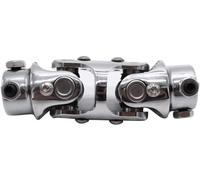 TAKPART 1 PC Chrome Double Universal Steering 3/4" DD X 3/4" DD Double U-Joint Shaft