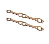 TAKPART 2PCS Exhaust Gaskets Oval Port Copper Header Exhaust Gasket Reusable Compatible for SB Chevy 327 305 350 383