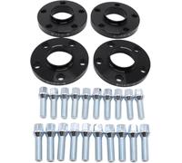 TAKPART 4PCS 15mm& 20mm Spacers 5x112mm Hubcentric Forged Wheels Spacer Kit Mit 20x Lug Bolts M14x1.5 Hub Bore 66.5mm for Audi A5（Black）