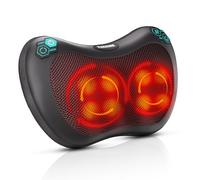 TAKRINK Neck Massager Pillow Back Massage Shiatsu Massager with Heat 8 Deep Tissue Kneading Nodes 3 Speeds 2 Directions for Lower Back Neck Shoulders Muscle Pain Relief Use at Home Car