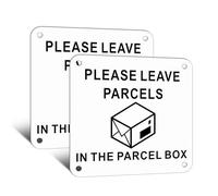 TAKULA 10 * 10CM Parcel Box Sticker,Please Use Parcel Box Sign,Self-adhesive Metal Parcel Box Sticker,Information Sign For mailboxes or Any Drop off Location|2 Pieces