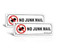TAKULA 15 * 5CM No Junk Mail Sticker for Letterbox,No Unsolicited Mail Sticker,With Self-adhesive Stickers,Polite Notice Sign for Indoor and Outdoor Gates|2 Pieces