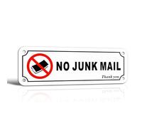 TAKULA 15 * 5CM No Junk Mail Sticker Letterbox,Disabled Stickers Front Door,No Flyers or Junk Mail Sign,Stop Sign with Holes and Adhesive Backing|1 Piece