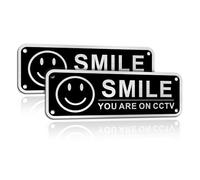 TAKULA 15x5cm Warning Sign for CCTV Camera Security - Smile Camera Alu