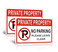 TAKULA 30x20cm No Parking Keep Clear Private Property Sign, Pack of 2
