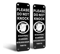 TAKULA Do Not Knock Sign for Front Door,16 * 4.5CM Please Knock Do Not Disturb Sign,No Canvassers,No Sales People,Suitable for Indoor and Outdoor Gates|2 Pieces