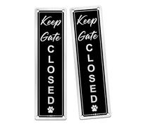 TAKULA Keep Gate Shut for Dogs - 18 * 5CM Aluminium Sign, Waterproof, Rustproof and Fade-Resistant, Easy to Install