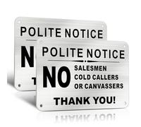 TAKULA No Cold Callers Sign for Front Door - 15 * 10CM No Salesmen or Cold Callers Sign for Front Door,Ring Doorbell Sign Warning Signs|Pack of 2