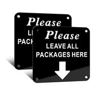 TAKULA Parcel Box Sticker,10 * 10CM Please Leave Parcels Here Sign,Parcel Box Sign with Arrow,Ideal for Home Offices No More Lost Goods|2 Pieces
