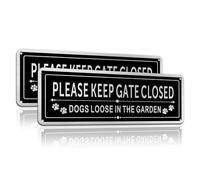 TAKULA Please Keep Gate Closed Sign-25 * 9CM Dog Loose Signs, With Pre-drilled Holes and Adhesive Backing, Suitable for Outdoor Fencing