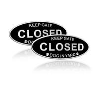 TAKULA Please Shut the Gate Signs-18 * 7.6CM Dog Garden Sign,Warning Sign-Caution Dogs Running Free Sign,UV, Wind and Fade Resistant, Easy to Install and Read