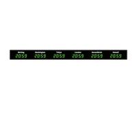 TAKUNE Large Digital LED World Clock,World Time Zones Clock,with Customizable Cities, For Hotel, Multinational Corporation, Office, Home(Green,6 time zones)