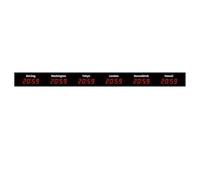 TAKUNE Large Digital LED World Clock,World Time Zones Clock,with Customizable Cities, For Hotel, Multinational Corporation, Office, Home(Red,6 time zones)