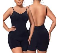 Takusun Backless Bodysuit for Women Tummy Control Low Back Shapewear Open Back Body Shaper for Dresses Seamless Sexy, Black, Large