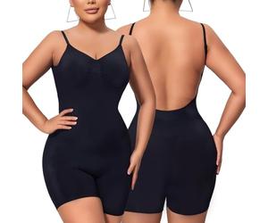 Takusun Backless Bodysuit for Women Tummy Control Low Back Shapewear Open Back Body Shaper for Dresses Seamless Sexy, Black, X-Large
