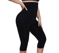 Takusun Shapewear Leggings for Women Tummy Control High Waisted Capri Body Shaper Butt Lift Thigh Slimmer, Black, XL