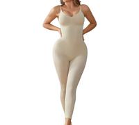 Takusun Tummy Control Bodysuit for Women Shapewear High Waisted Thigh Slimmer Full Body Shaper, Nude, Medium